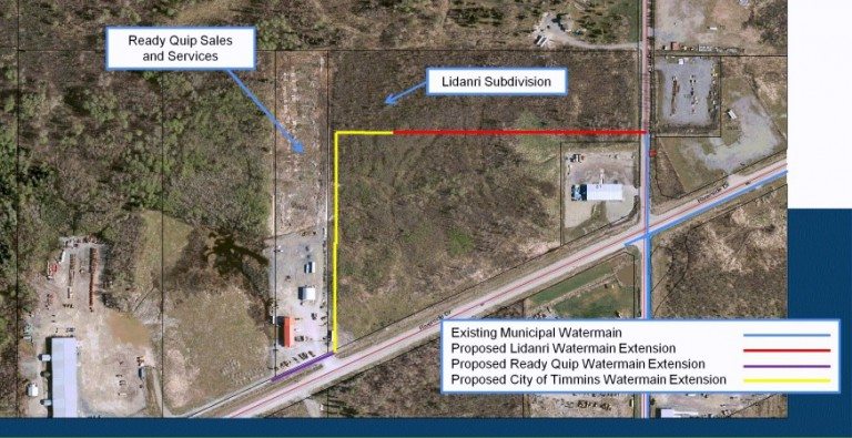 The cost of extending a water main line down Riverside comes down by $40K
