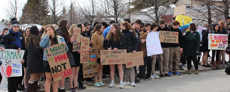 Students walk out to protest Ford government education cuts and changes