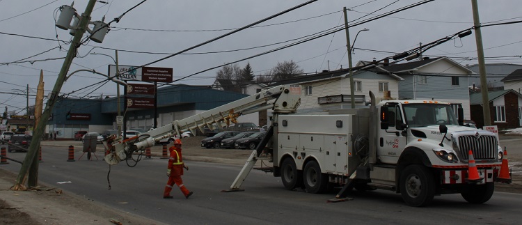 Not one, but two collisions with utility poles on Algonquin Blvd.