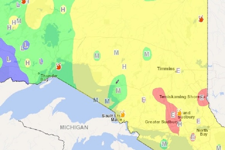 High to extreme forest fire hazard headed into Civic Holiday Weekend