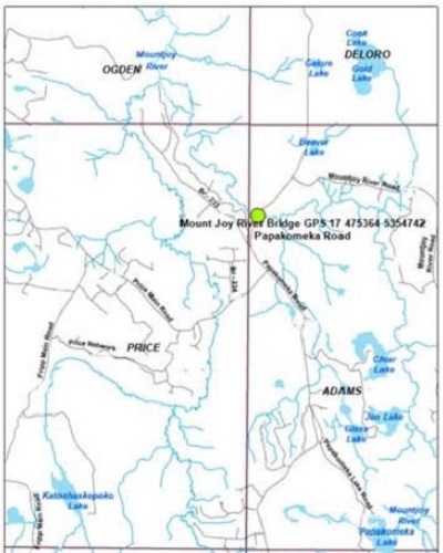 Mountjoy River bridge on Papakomeka Road will be closed on Monday