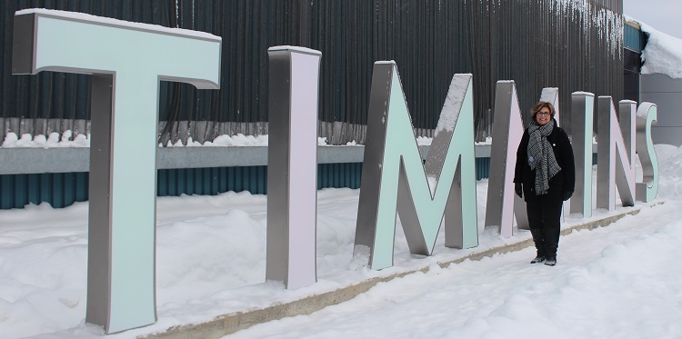 TIMMINS sign now outside museum