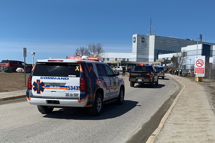 First responders pay tribute to medical workers at TADH with a parade