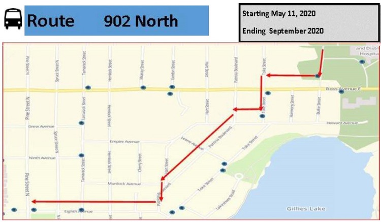 Bus route altered by water main lining work