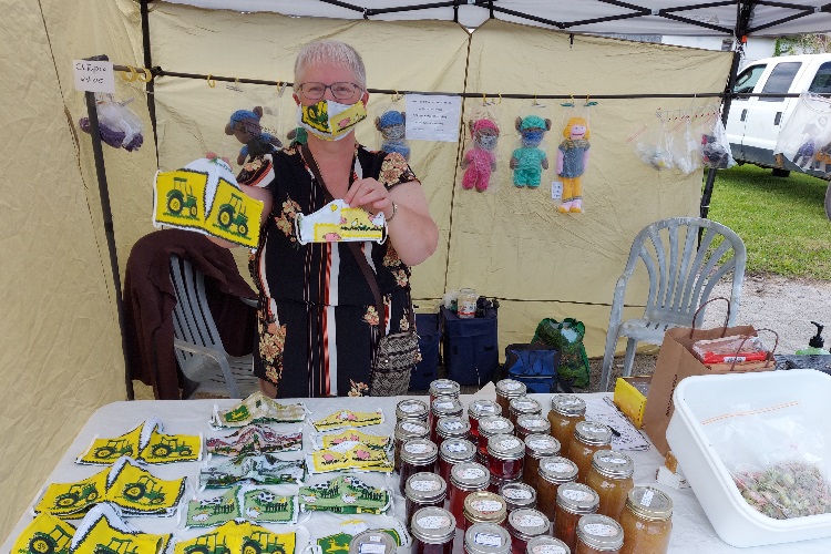 Week 1 of 15 in the books for Mountjoy Farmers Market; face masks a hot product