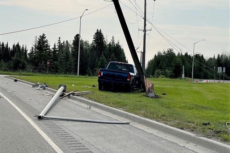 UPDATE: Truck knocks down pole at Bruce Y, causing detour and power outage