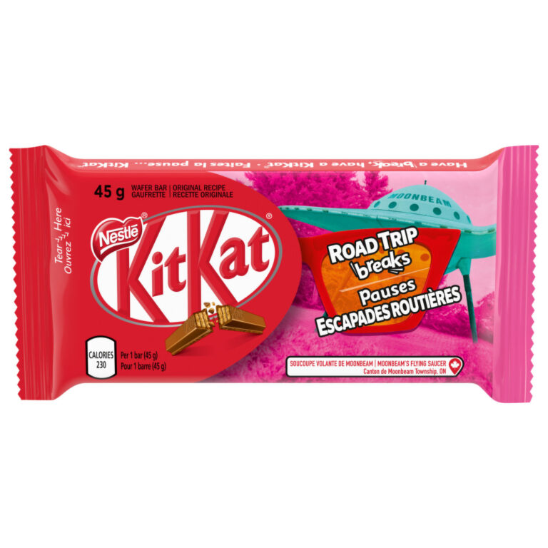 Moonbeam’s flying saucer featured on Kit Kat chocolate bar wrapper