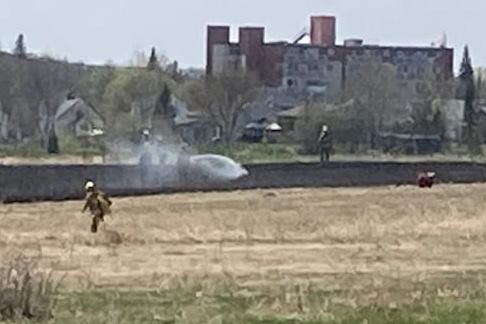 Smoky grass fire in South Porcupine