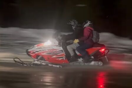 Snowmobiler damaging Porcupine Ski Runners trails