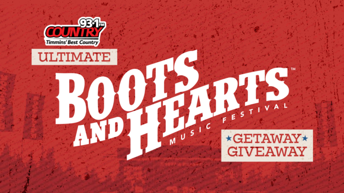 Boots and Hearts Listen to Win Contest banner